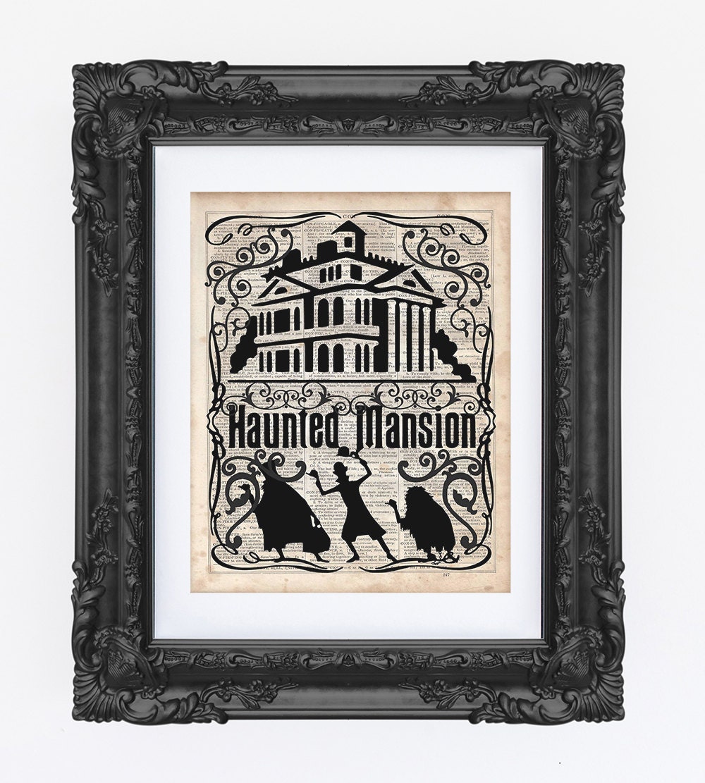 Haunted Mansion Print Silhouette Disney Inspired Halloween