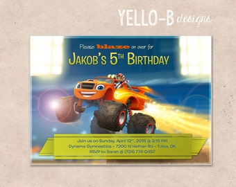 Blaze and the Monster Machines Birthday Invitation