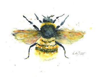 Bumble Bee -Print of watercolor illustration
