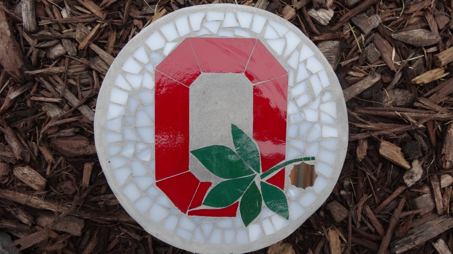 Ohio State University Buckeyes Stained Glass Garden Stone