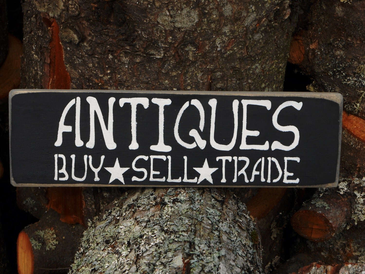 Antiques Buy Sell Trade Primitive Wood SIgn by AdkPrimSignsSitters