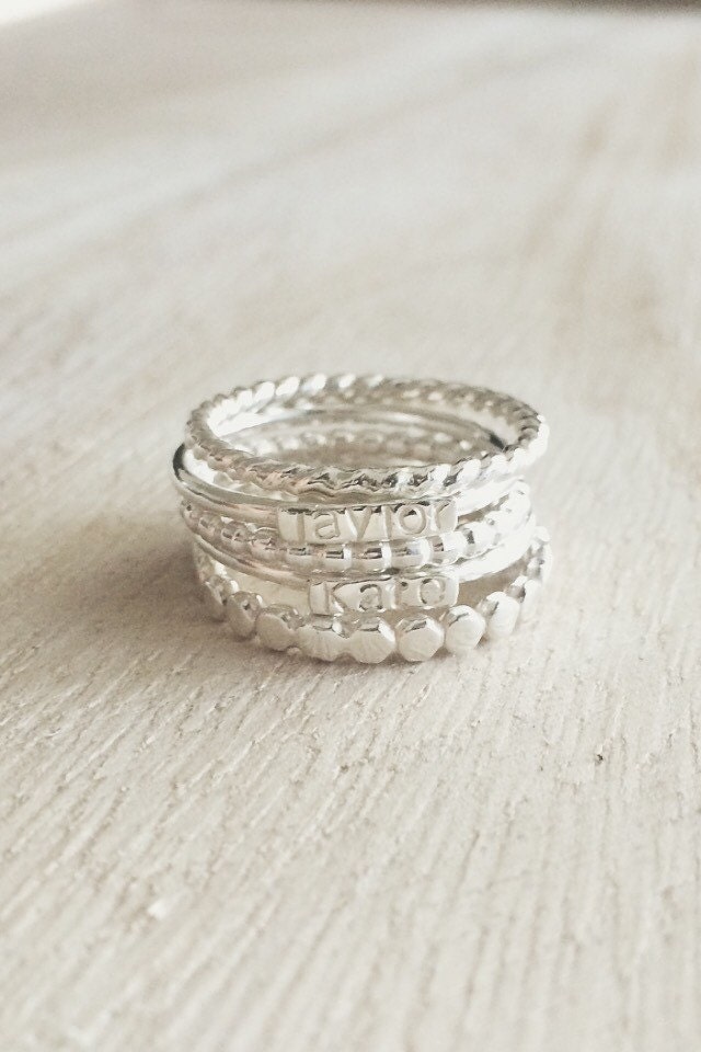 two name ring sterling silver