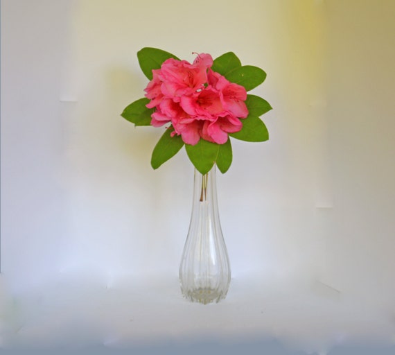 Lead Crystal Glass Vase Long Stem Tall Vintage by Vintassentials