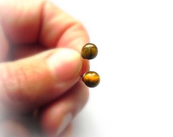 Tiger Eye Stud Earrings