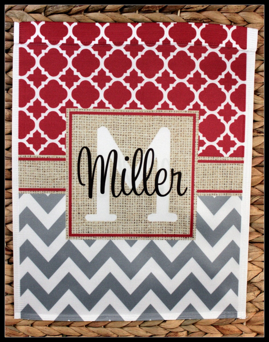 Garden Flag Monogrammed Personalized Outdoor Garden Decor Yard