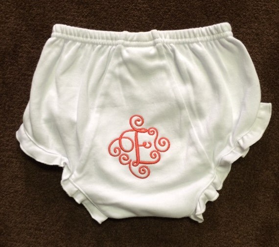 Embroidered ruffle baby girl bloomers by CreatedByMI on Etsy