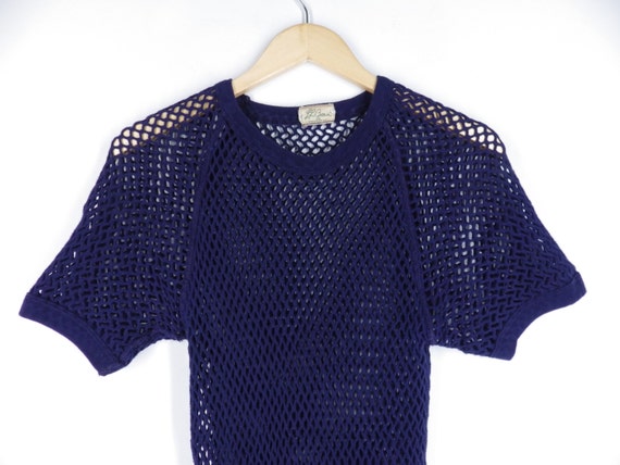 blue net shirt