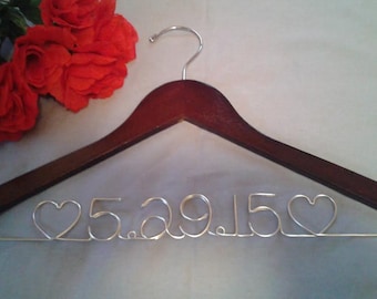 Wedding Date Dress Hanger, Date Hanger, Mrs Hanger, Wedding Day Dress Hanger