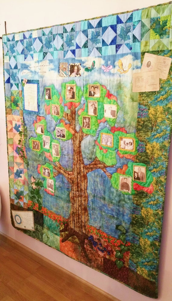 Custom Family Tree Quilt Wall Hanging Family by RebeccaAndRobin