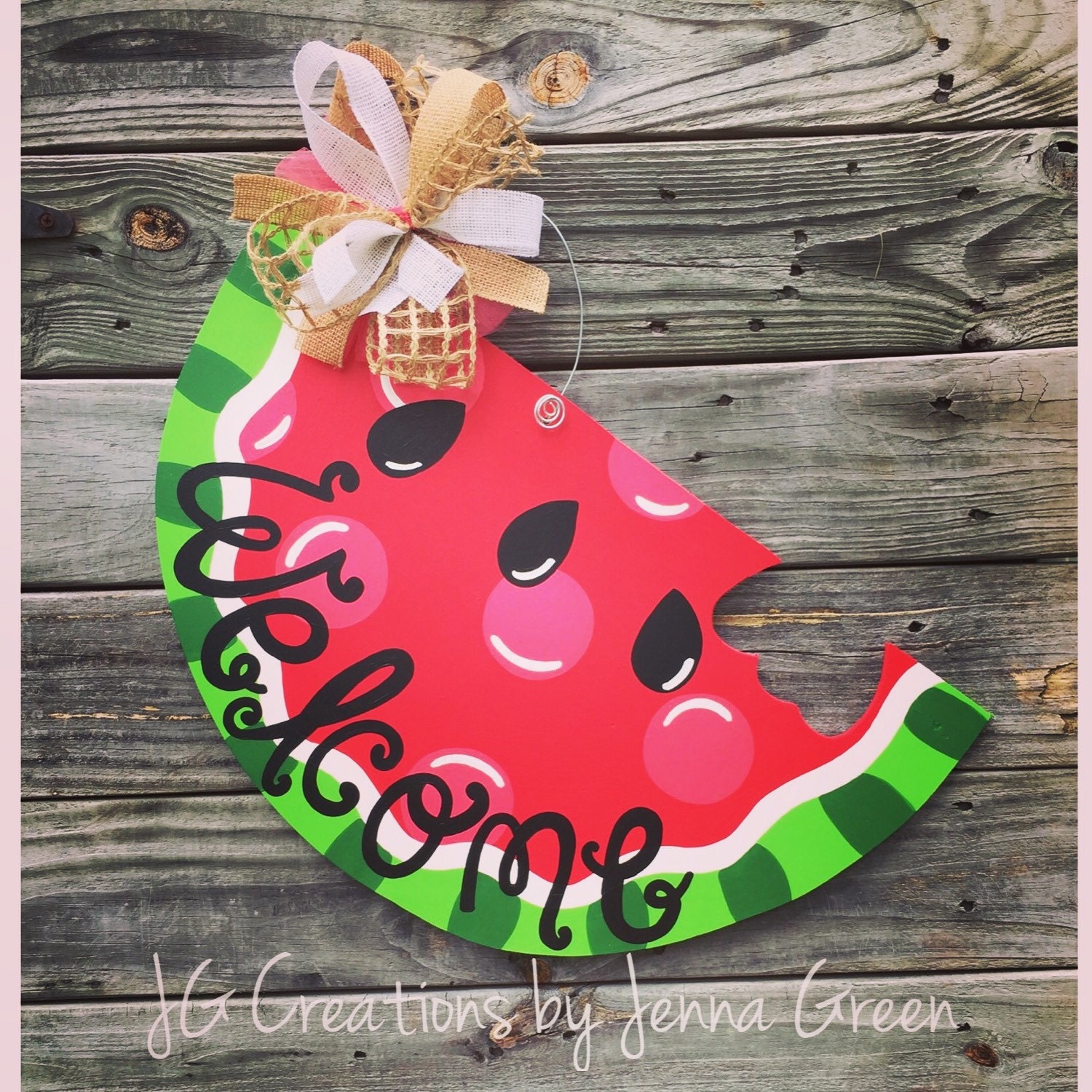 Watermelon Door Hanger Summer Door Hanger by jgcreationsbyjg