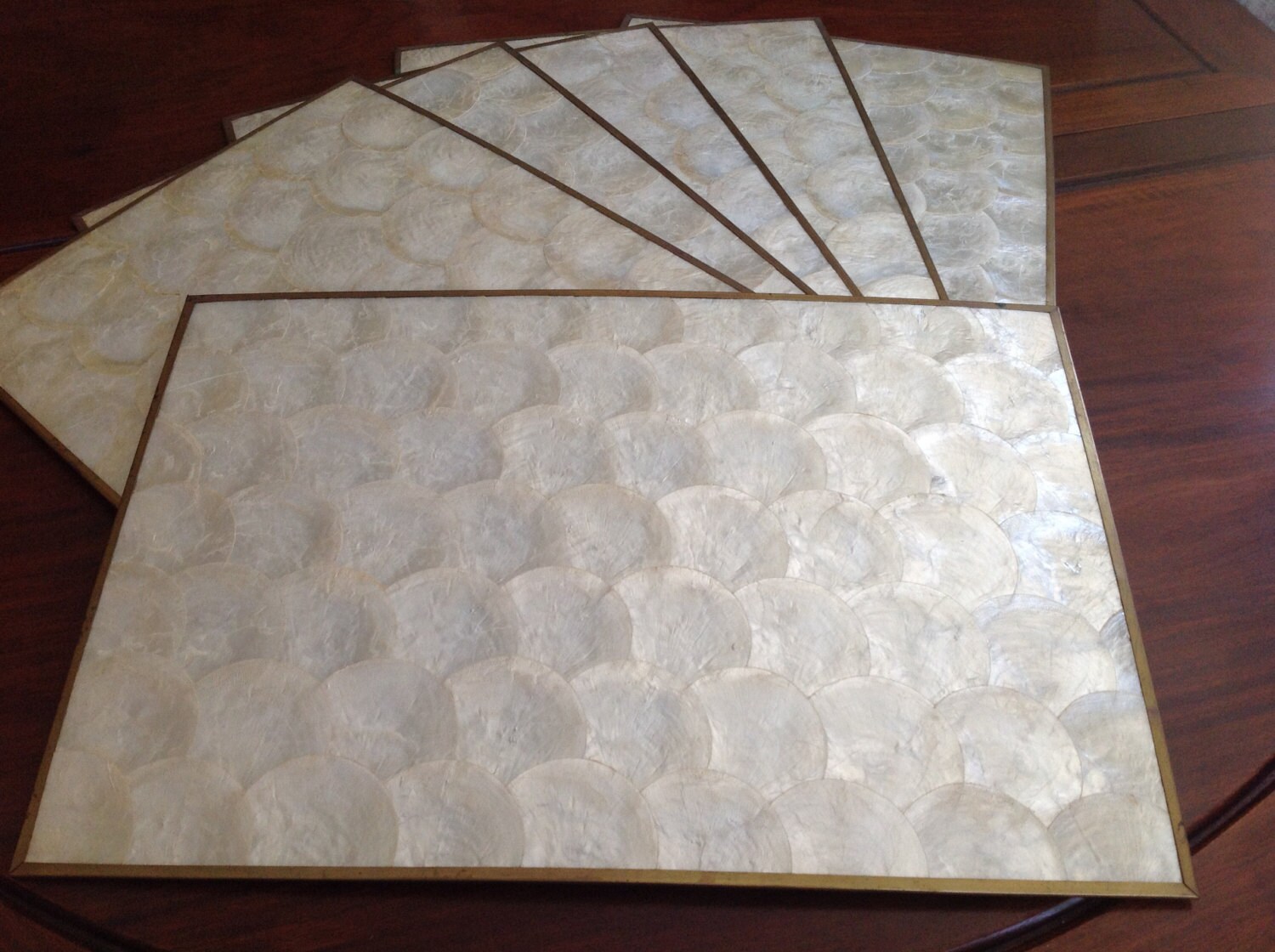 Vintage Capiz Shell Place Mats Set of 6 Placemats Florida