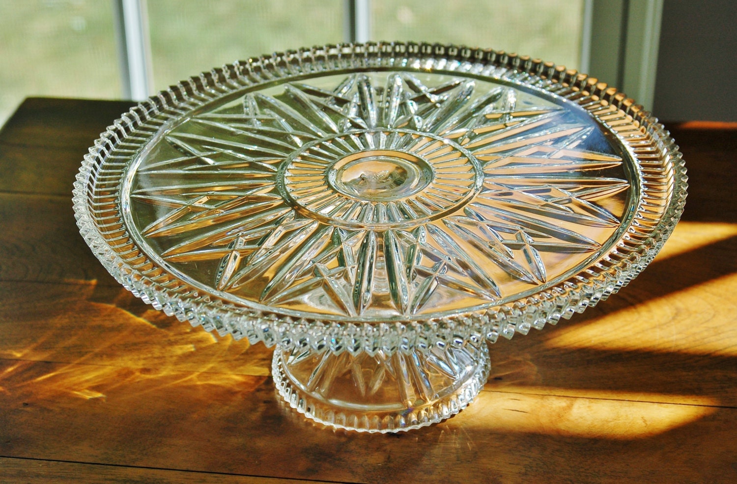 Crystal Pedestal Cake Stand Large Crystal Footed Wedding Cake