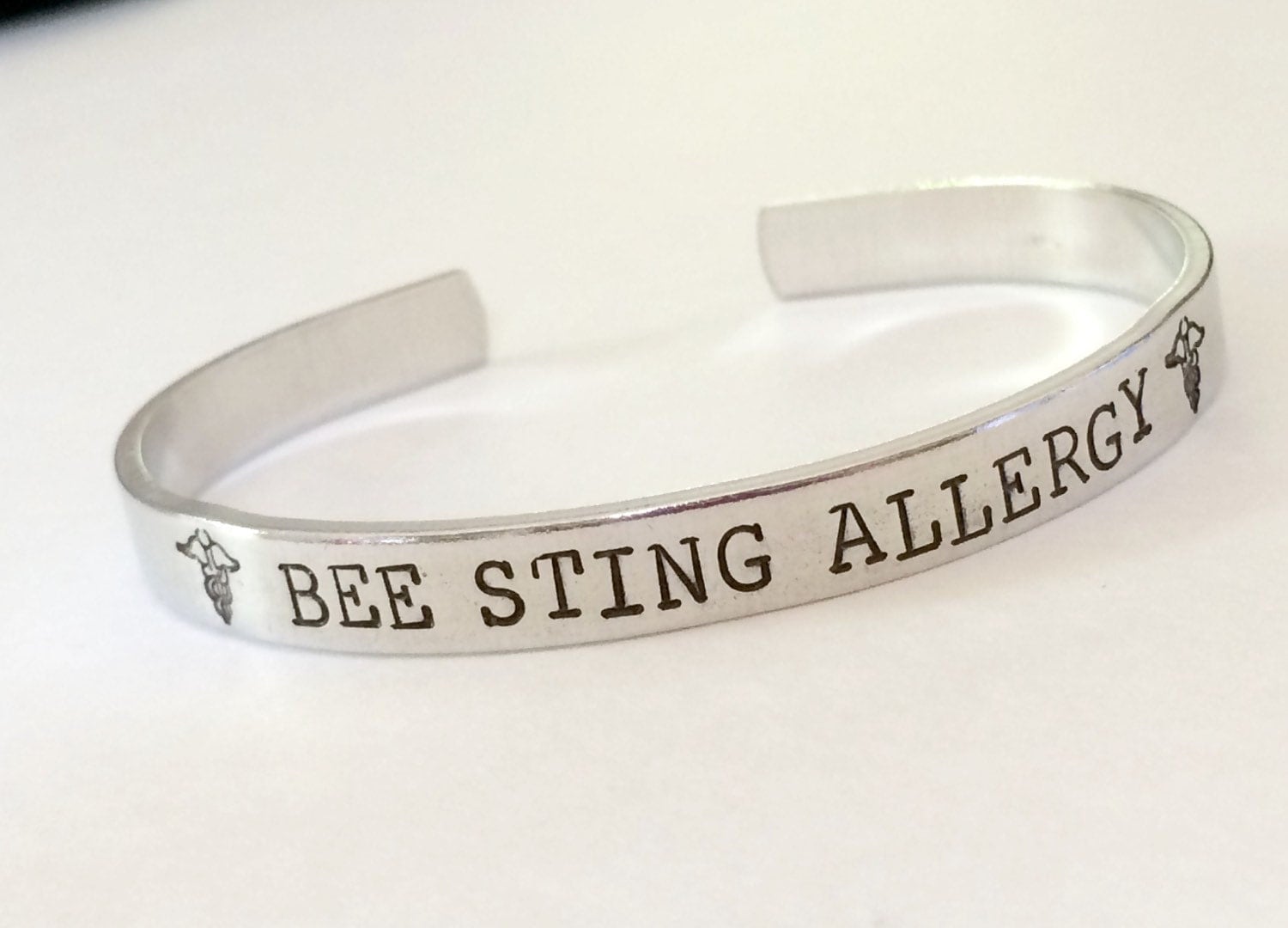 Medical alert bracelet Hand stamped Allergy Bracelet