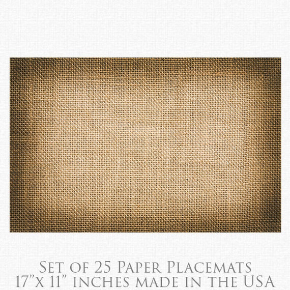 Rustic Paper Placemats Printed Burlap Paper Placemats Book