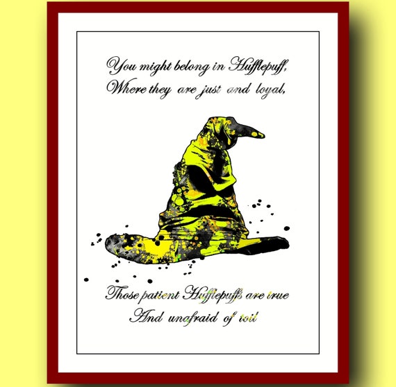 Harry Potter Poster Quote Hufflepuff Watercolor by MarinaIdea