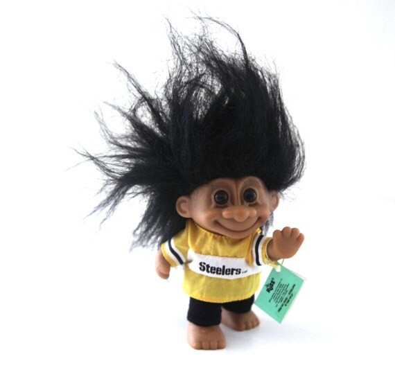 Vintage 90s Russ troll doll Pittsburgh Steelers football