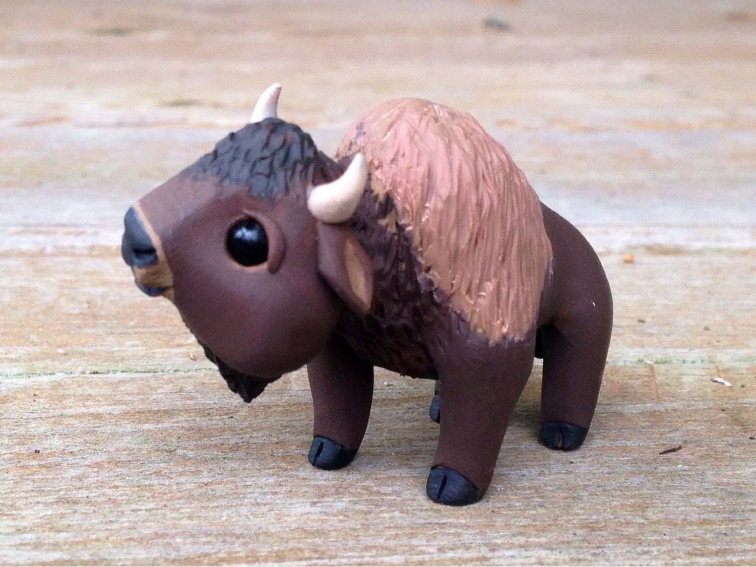 Buffalo: Handmade miniature polymer clay animal by AnimalitoClay