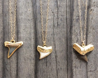 Gold Shark Tooth Necklace | 16 - 18 - 20 Inch 14k Gold Filled Chain Necklace