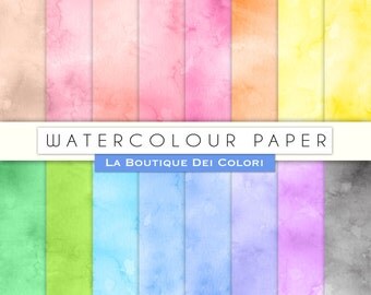 Seamless Watercolor Digital Paper Pack Printable Instant Download Personal and Commercial Use Red Green Pink Blue Yellow Natural