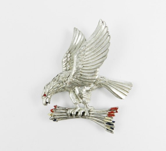 Awesome Antique Brooch Large Bald Eagle In by SparklyKreations