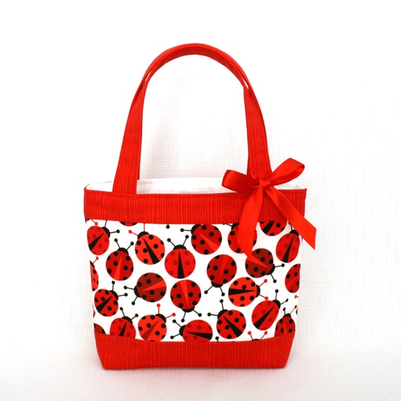 Mini Tote Bag  Girls Bag  Kids Bag - Ladybirds  Ladybugs ...