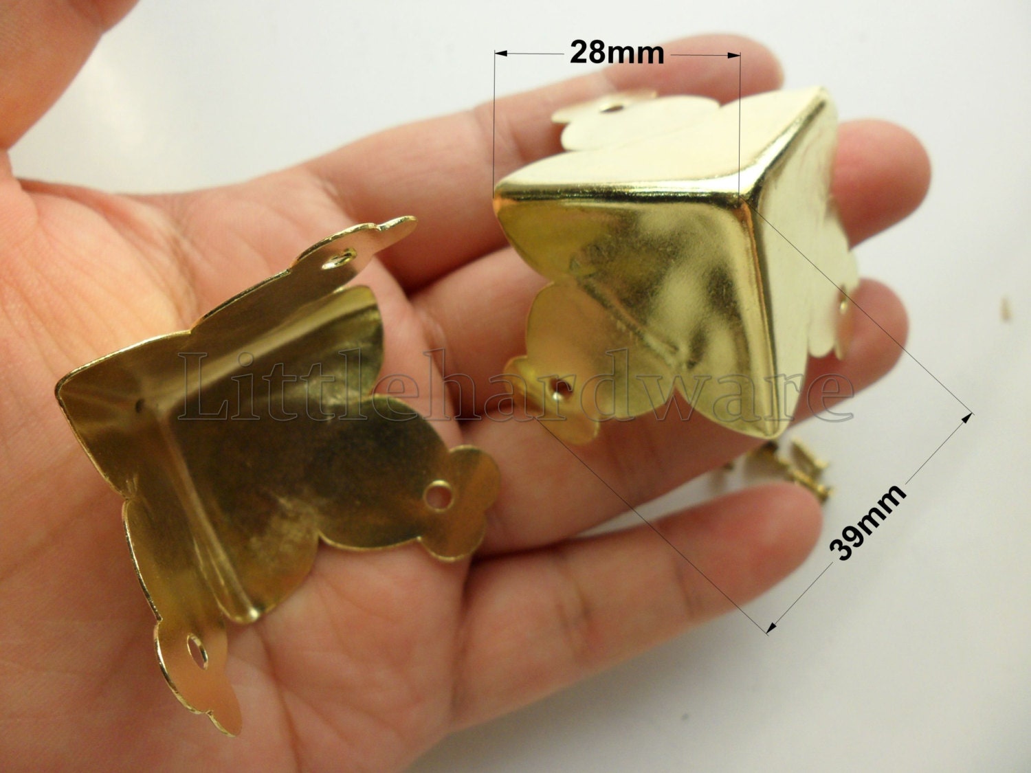 4Pcs 39mm X 39mm Golden House Jewelry Box Corner