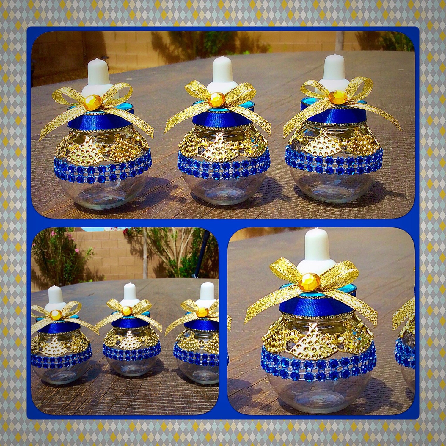 12 Royal blue Baby shower favors Little prince baby shower