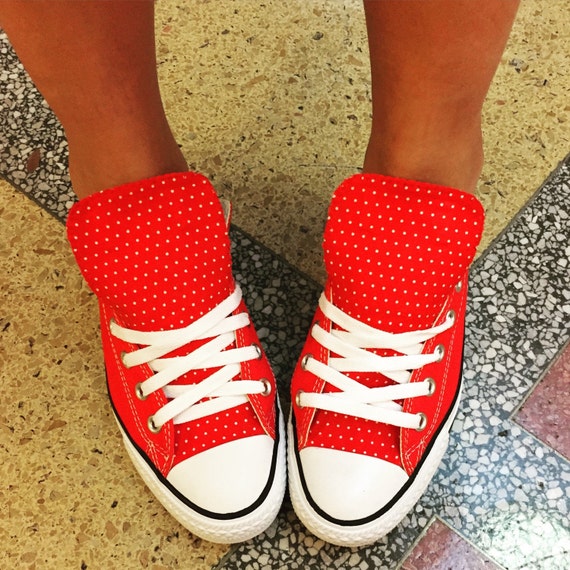 denim polka dot converse