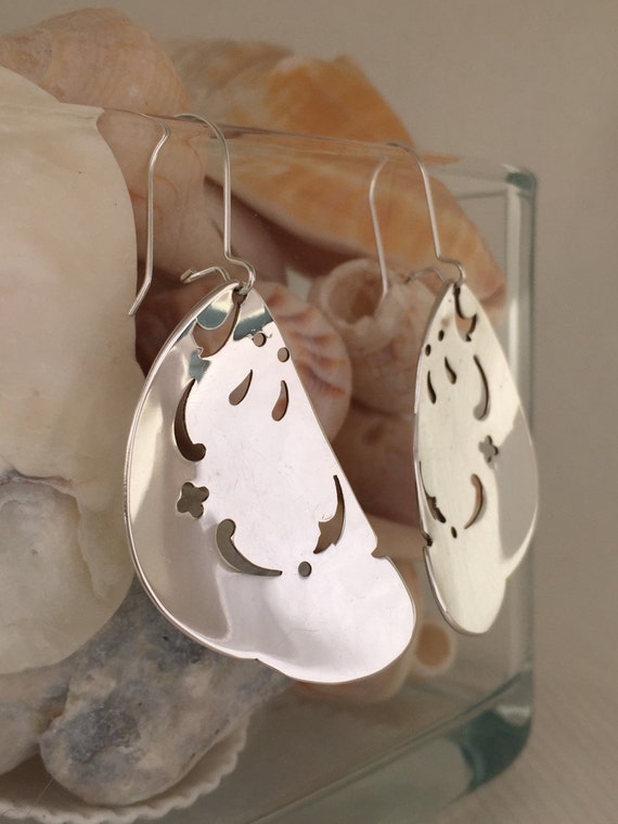 Long Vintage Sterling Silver Spoon Earrings by NotSoFlatware