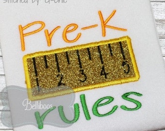 School Applique Design - Back to School Applique - First Day of School Applique - Pre-k Applique Design - Embroidery Design