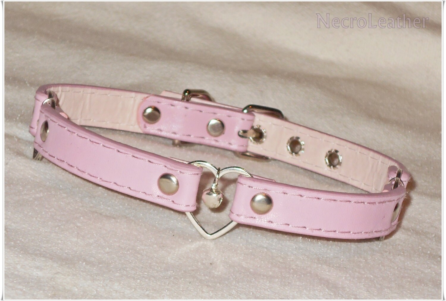 Pink Beloved Kitten Collar 3 Heart Ring Kitten Collar