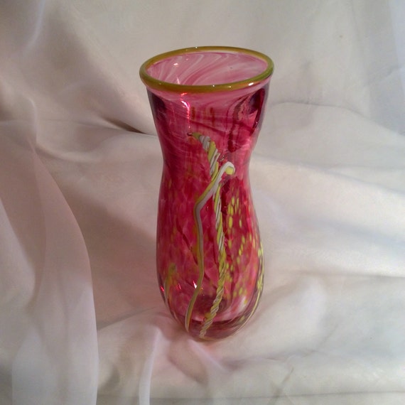 Unique Hand Blown Glass Vase. Vivid Blown Glass by MoltenColor