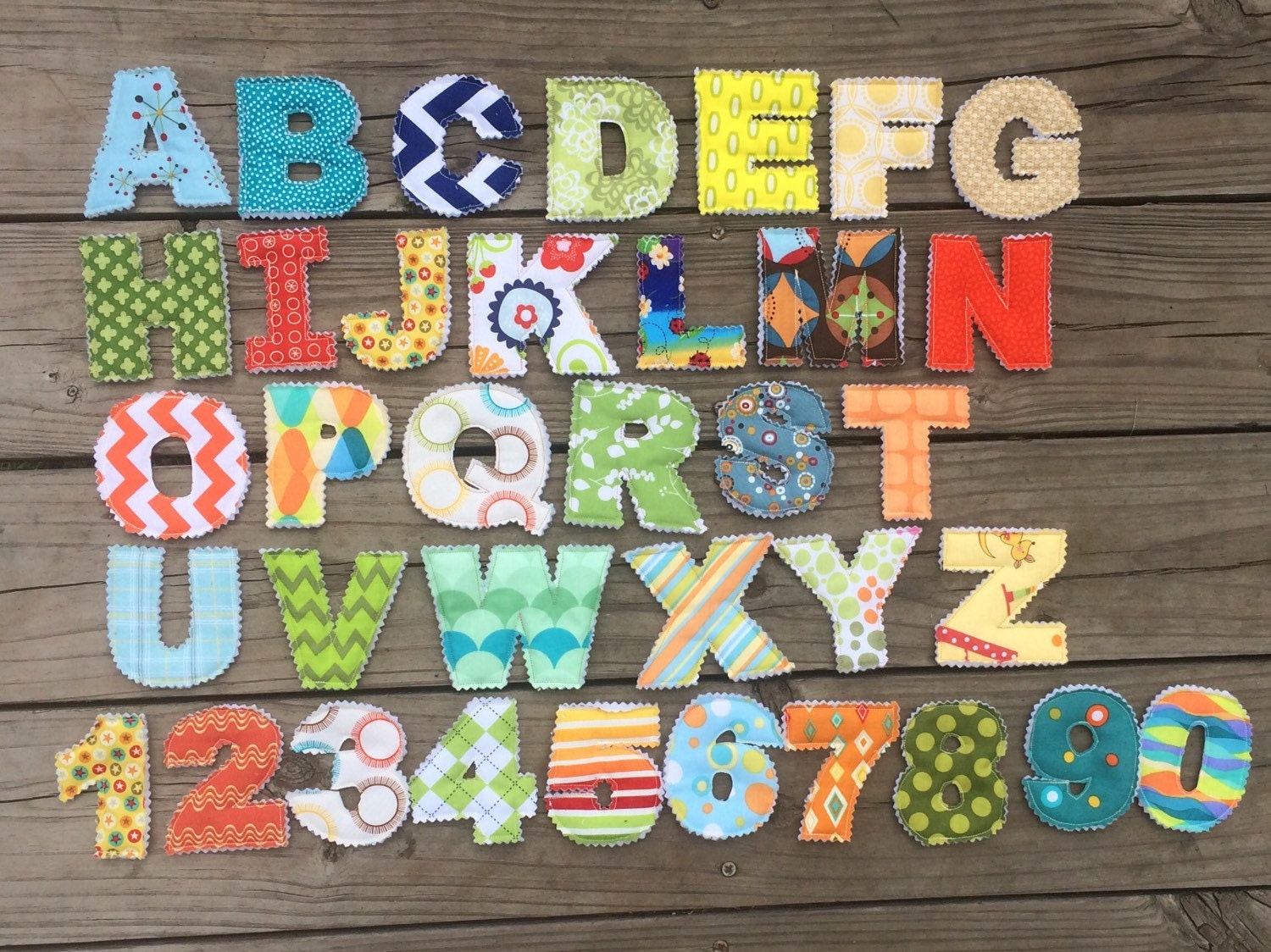 Fabric Letters Fabric Alphabet Letter Set & Number Set with
