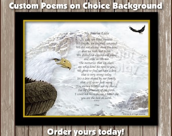 Personalized Custom Poem Printed on choice Background - Printed Poem Ready to Frame Wall Plaque Gift idea