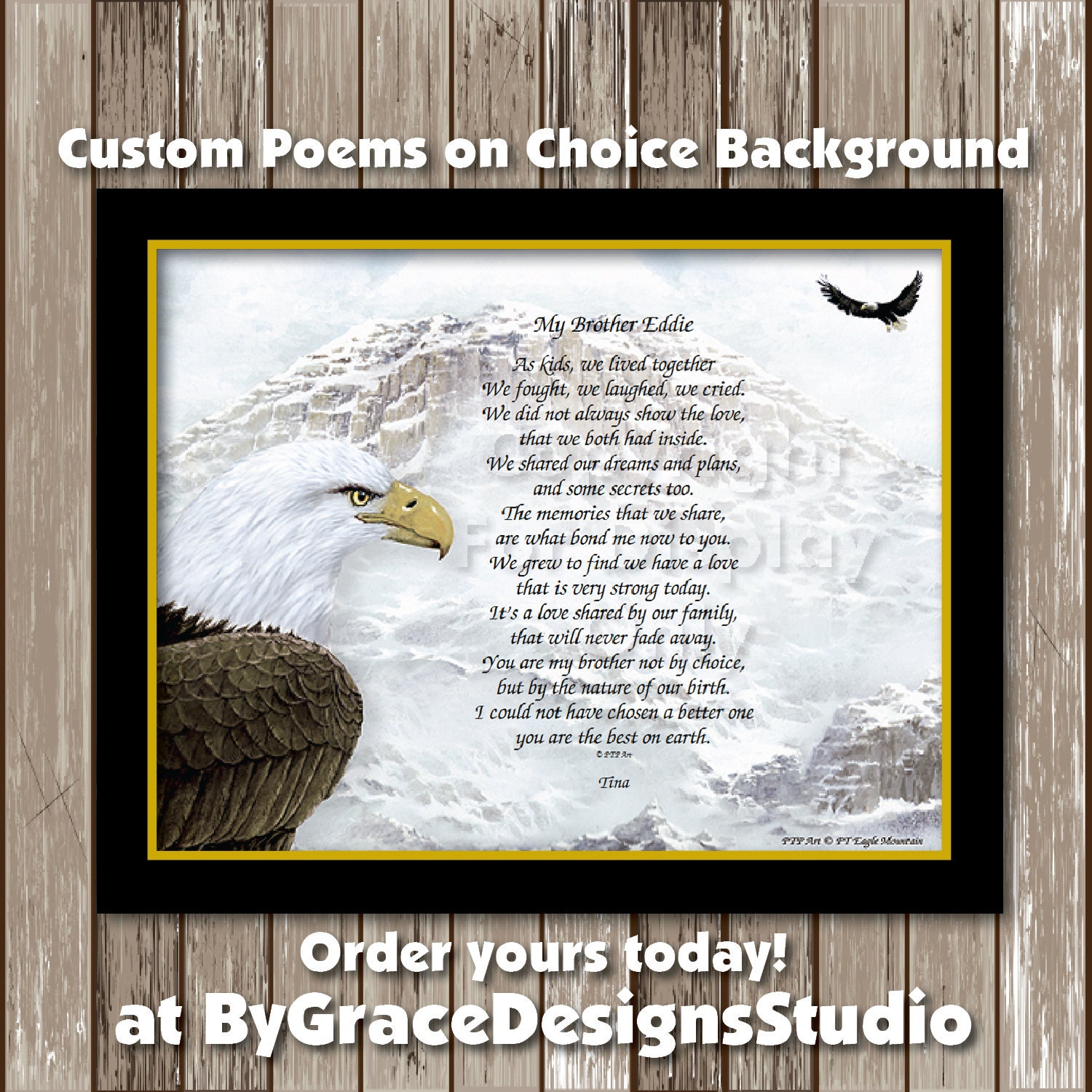 Personalized Custom Poem Printed on choice Background