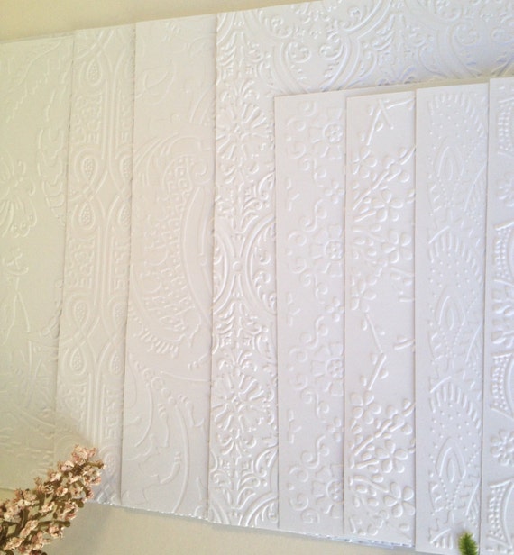 White Embossed Card Stock by BuyTheScrap on Etsy