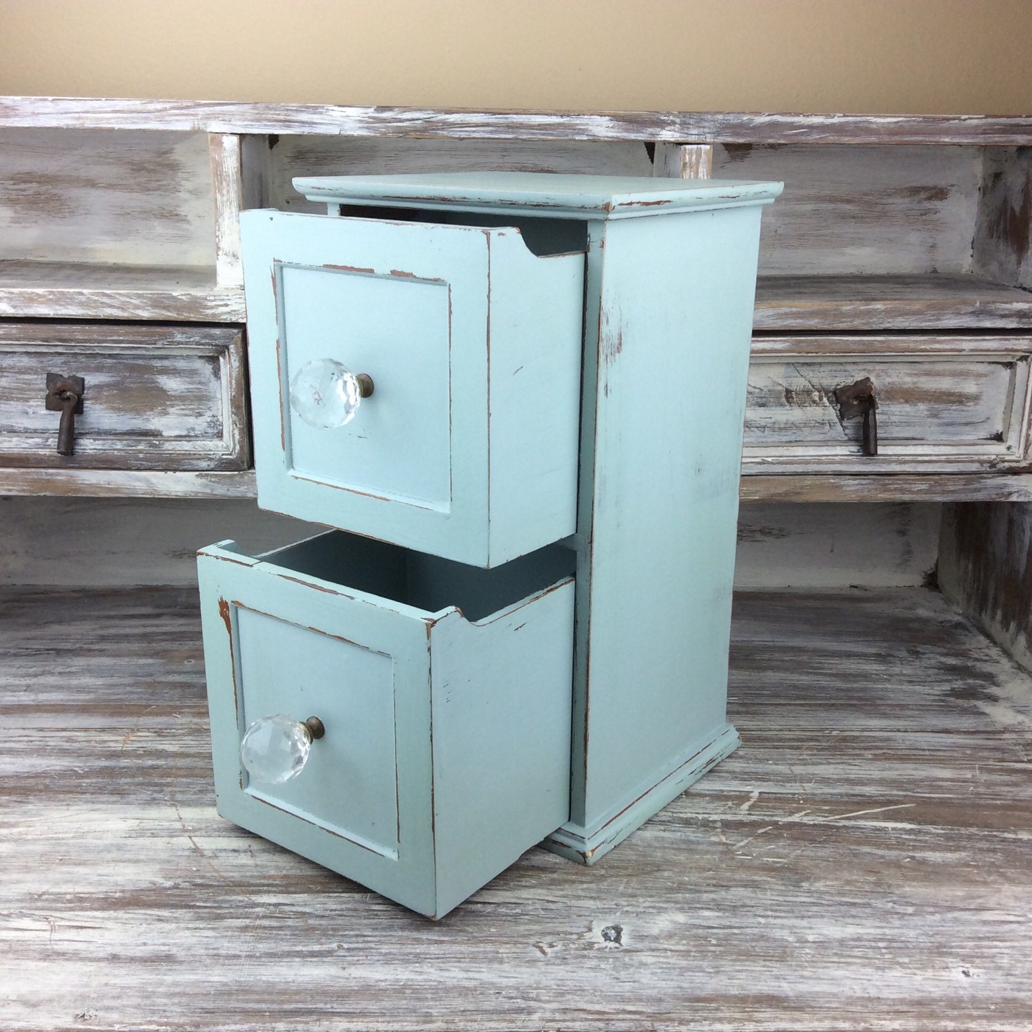 STORAGE BOX Rustic Storage Box Beach Blue by ShabbyShores