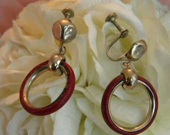 Items similar to DREAM CATCHING n CHAINS - leather hoop earrings (Click ...