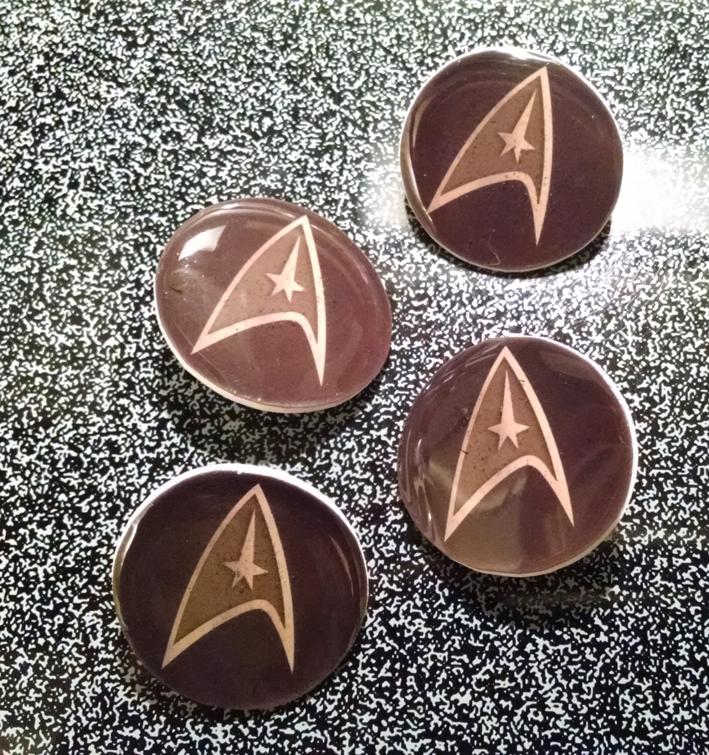 Large Round Star Trek Buttons sewing notions SciFi Syfy