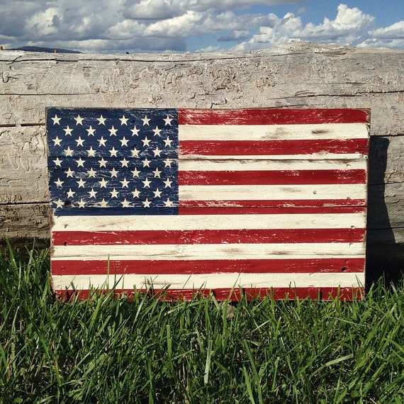 American Flag Rustic Pallet Wood Sign