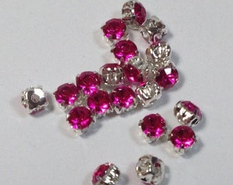 20 crystals strass fuxia 4mm.