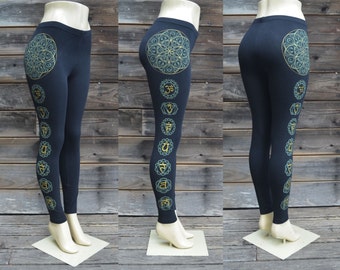 Seed of Life Chakra Leggings - Sacred Geometry Clothing - Flower of Life - Yoga Wear - Women's Leggings