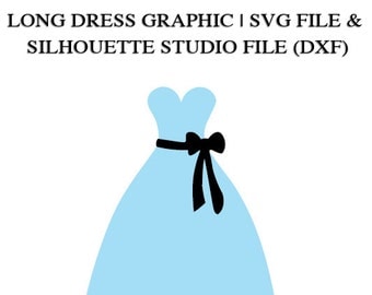 Long Dress with Sash File for Cutting Machines | SVG and Silhouette Studio (DXF)