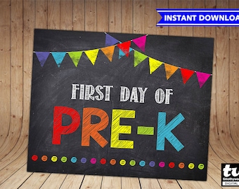First Day of Pre K Sign INSTANT DOWNLOAD Watch Out Pre K Here