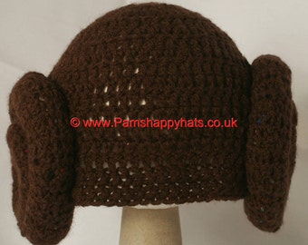 Star Wars Inspired Hand Crocheted Princess Leia Hat
