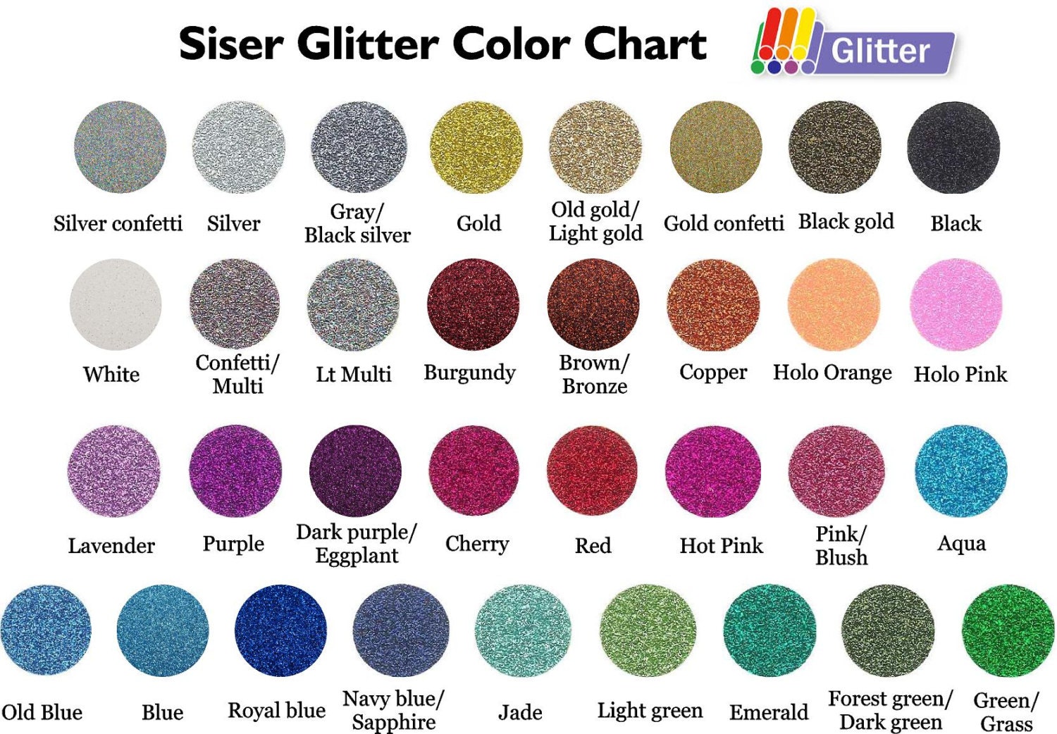 Glitter HTV Siser Heat transfer vinyl sheet 12x10 or 12x20