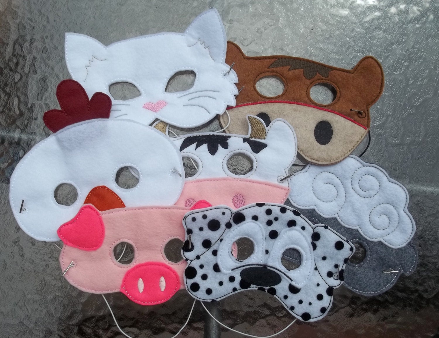 Old MacDonald Farm Animal Mask Pretend Play Set 7 Animal Masks