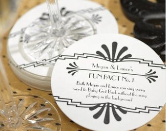 Fun Fact Coasters Trivia Coasters Personalized Wedding Coasters Personalized Lots of PRINT COLORS! ONE fact per 50 coasters!