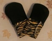 Tiger Stipes Waterproof Teething Mittens * velcro cuff*