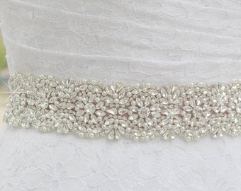 High quality sash, large beaded sash. Bridal belt, bridal sash